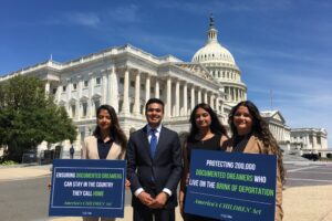 From Left, Eti Sinha, Dip Patel, Fedora Castelino, and Mily Herrera on May 18, 2022 at the Capitol Hill in Washington DC. PHOTO: T. Vishnudatta Jayaraman, News India Times