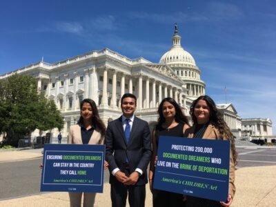 From Left, Eti Sinha, Dip Patel, Fedora Castelino, and Mily Herrera on May 18, 2022 at the Capitol Hill in Washington DC. PHOTO: T. Vishnudatta Jayaraman, News India Times