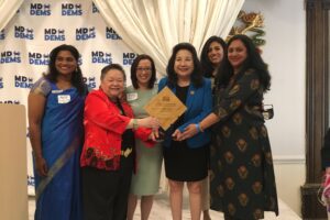 Susan Lee being honored with the AAPI 2022 Woman Trailblazer Award on May 9, 2022 at the New Fortune Restaurant in Gaithersburg, Maryland. PHOTO: T. Vishnudatta Jayaraman, News India Times