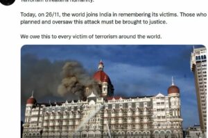 India's External Affairs Minister S. Jaishankar speaking about the Nov. 26, 2008 Mumbai terror attacks on eve of 14th anniversary. Photo: videograb Twitter @drsjaishankar