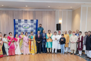 President of USOGC Smita Pant, center, with Congressman Raja Krishnamoorthi and the USOGC board members. PHOTO: Courtesy USOGC