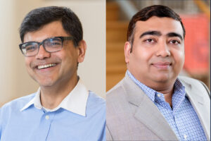 CAPTION - More organizational learning was associated with design-related product recalls than with process-related recalls, says new research co-written by Gopesh Anand, left, and Ujjal Kumar Mukherjee, both professors of business administration at Illinois.
Photo collage by Fred Zwicky. @news.illinois.edu