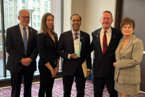 Congressman Krishnamoorthi with the leadership of Water Environment Federation after receiving his 2023 Public Officials Award. PHOTO: Office of Rep. Krishnamoorthi
