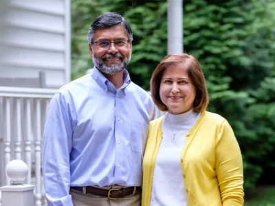 Ghazala Hashmi, Virginia Senator, and her husband Azhar. PHOTO @GhazalaForVirginia